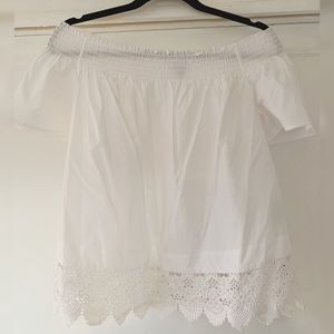 White Who What Wear Off the Shoulder Blouse